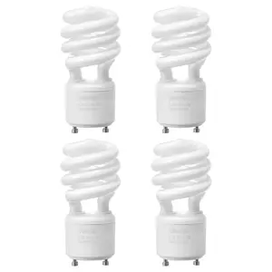 【Summervibes】VEVOR 4-Pack CFL Light Bulbs,  , 13W Compact Fluorescent Spiral Bulbs with 2700K Warm Light, 900lm Luminous Flux, Twist and Lock GU24 Base, Ideal for Bedrooms, Study Rooms, Living Rooms, Commercial Use