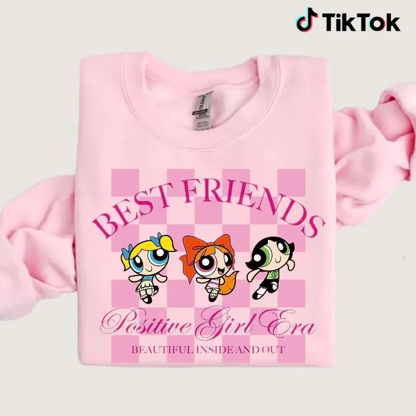 Powerpuff Girls Graphic Sweatshirt, Aesthetic Gym Crewneck, Workout Apparel for Men & Women, Fitness Lover Gift, Gift For Her/him