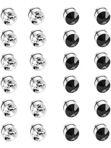 12 Pairs Magnetic Earrings for Men Women Fake Earrings Non Pierced Jewellery Colorful Party Mens Earrings Round Crystal Stud Earrings Set Magnet Earrings Magnetic Stud Earrings for Girls Boys