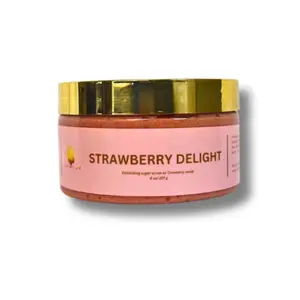 Strawberry Delight Body Scrub - Exfoliating Sugar Scrub with Cranberry Seeds 8 oz 227g