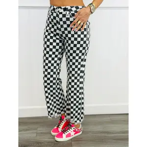 Victory Lap Checkered Jeans (Reg. and Plus)