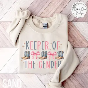 Gender Keeper Sweatshirt, Keeper of the Gender Tee, Birth Announcement Shirt, Funny Gender Reveal Party Tee, Coquette Secret Keeper