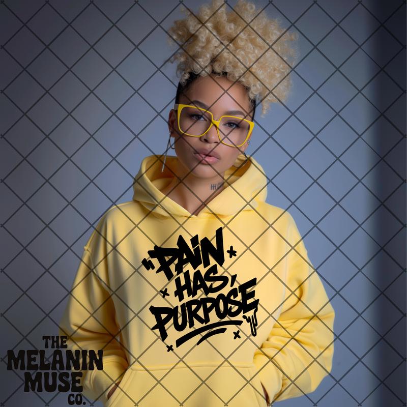 The Melanin Muse Co. Pain Has Purpose Long Sleeve T-Shirt/Sweatshirt Soft Stylish Unapologetic Faith Tee/Sweatshirt for Women Summer Wear Comfortable Versatile Wear