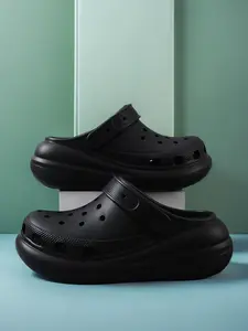Sporty Unisex's Plain Color Hole Shoes, Casual Comfortable Breathable Non-slip Clogs, Fashionable Shoes for Outdoor Beach Vacation, Water Clogs