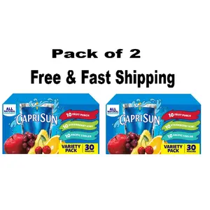Capri Sun Fruit Punch, Strawberry Kiwi & Pacific Cooler Juice 30 ct Box, 6 fl oz