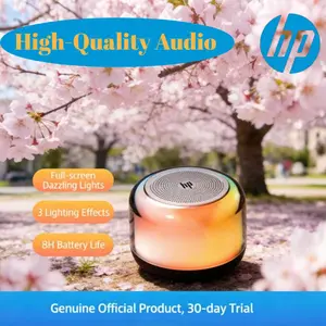 HP Mini Bluetooth Speaker with 360° RGB Light, True Wireless Stereo (TWS), Hi-Fi Deep Bass, 8H Playtime & Built-in Mic for Calls, Mini Speaker for Home, Party, Travel