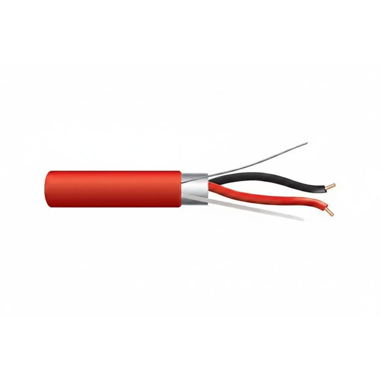 44081004 14/2 Solid Shielded Fire Alarm Cable, Riser, FPLR, 1000' (304.8 m) Reel, Red