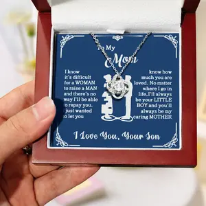 【T】Mom,Wife,Grandma's Favorite Christmas,Birthday,Thanksgiving Gift Ideas: Sparkling Pendant Necklace With A Meaningful Card Springtok