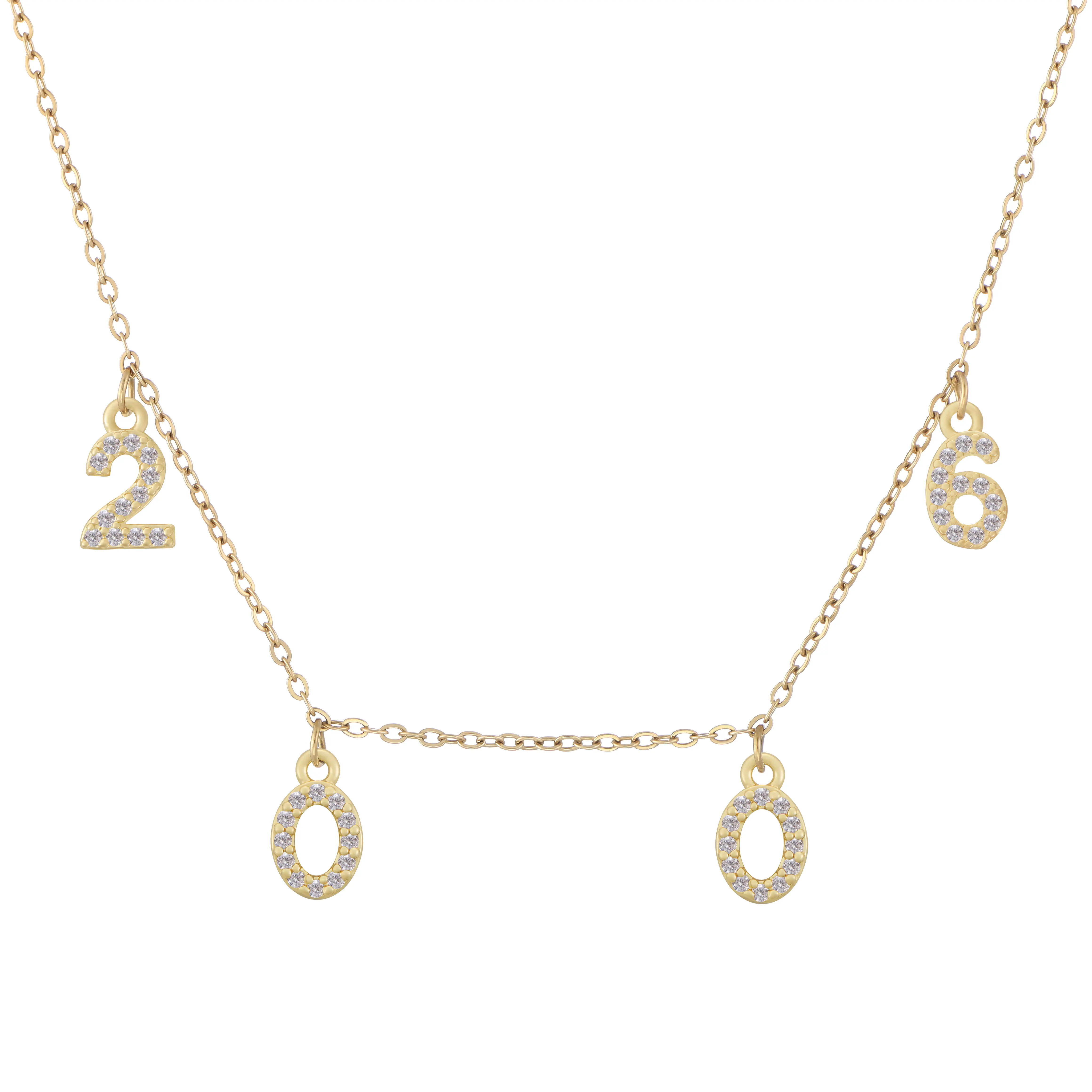 18K Gold Plated Women Pendant Necklaces Birthday Year Necklaces Birthday Necklaces For Women Anniversary Jewelry For Women