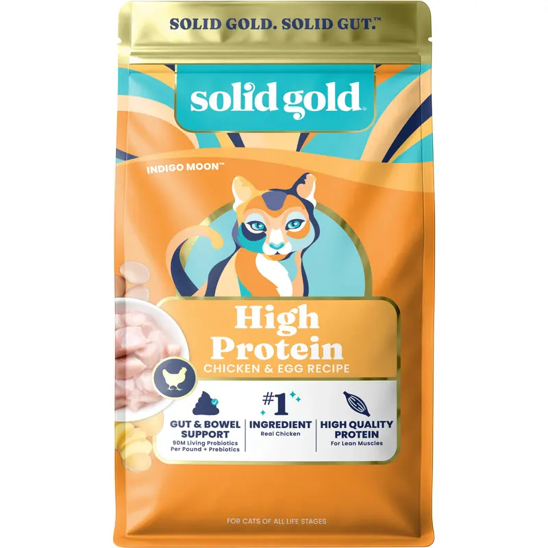 Solid Gold High Protein Dry Cat Food with Omega 3 & Fatty Acids, Gluten & Grain Free