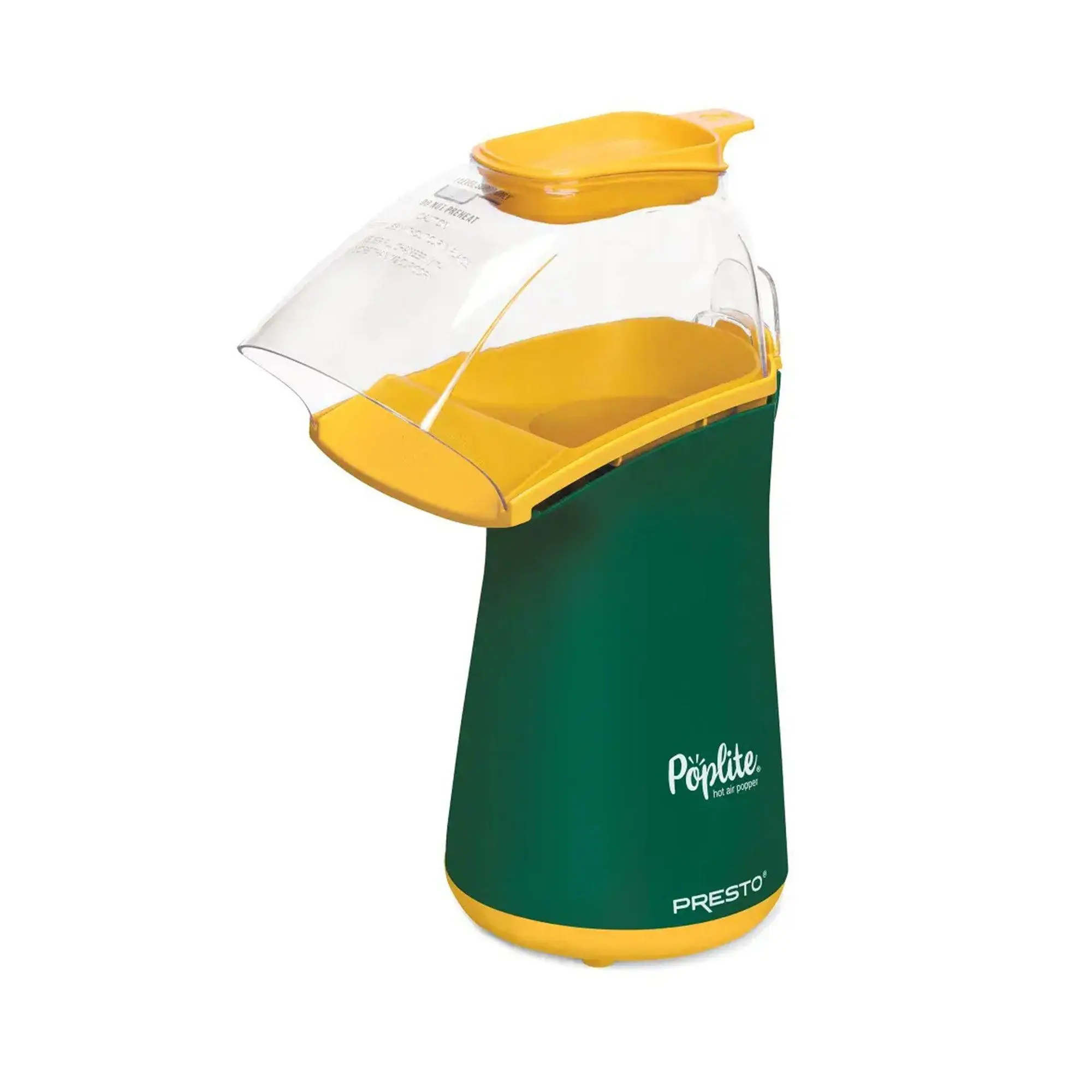 Presto PopLite Hot Air Corn Popper, Natural Quick Popcorn Maker, 18 Cups, Green