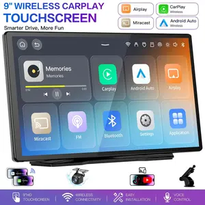【YMQ】2026 Upgraded Wireless CarPlay Screen: 9-inch IPS Touchscreen supporting CarPlay, Android Auto, Mirror Link (supports tiktok and youtube), Backup Camera, Navigation, and Voice Assistant