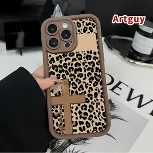 Leopard Cross Advanced fashion gift Case for iPhone 17 Air 16 15 14 Pro Max 16E 13 12 11 XR XS Plus Shockproof Full Camera Protection Durable slim Silicone Cover