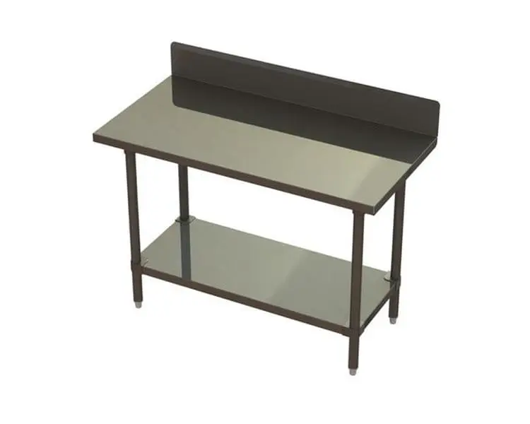 Prairie View STBS243448-US Under Shelf Knock Down Stainless Steel Backsplash Tables - 34 x 24 x 48 in.