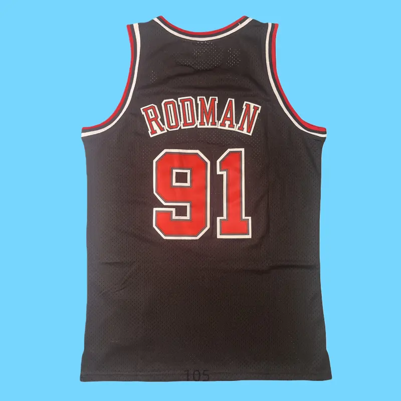 Dennis Rodman Men's Classic-Design Sleeveless stitched Retro Basketball Jerseys Black 1997-98 shirt