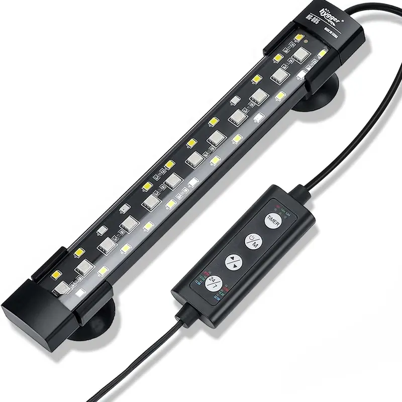hygger Submersible Aquarium Light Kit Set - 3-row RGB Beams, 24/7 Full Spectrum, Gradient Sunrise-Daylight-Moonlight, Auto Timer, 5-level Dimming, Eye & Fish-Friendly High CRI, Multi-size, Auto On/Off for Freshwater Tanks Aquascaping (With Power Adapter)