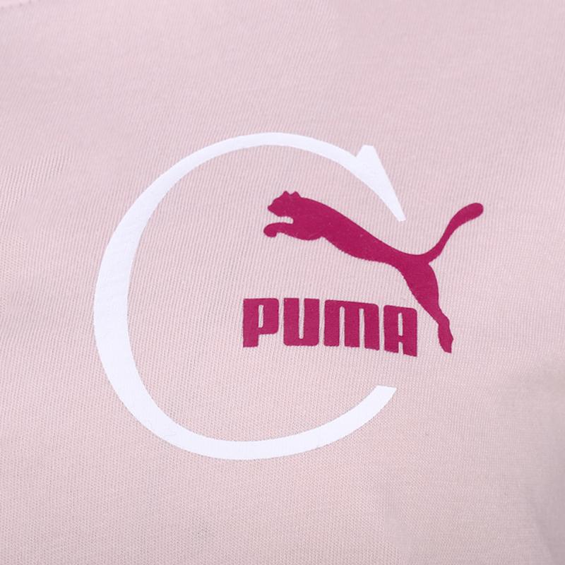 PUMA Womens Nyc Liberty Tee Graphic Crew Neck Short Sleeve Casual Tops Casual - Pink