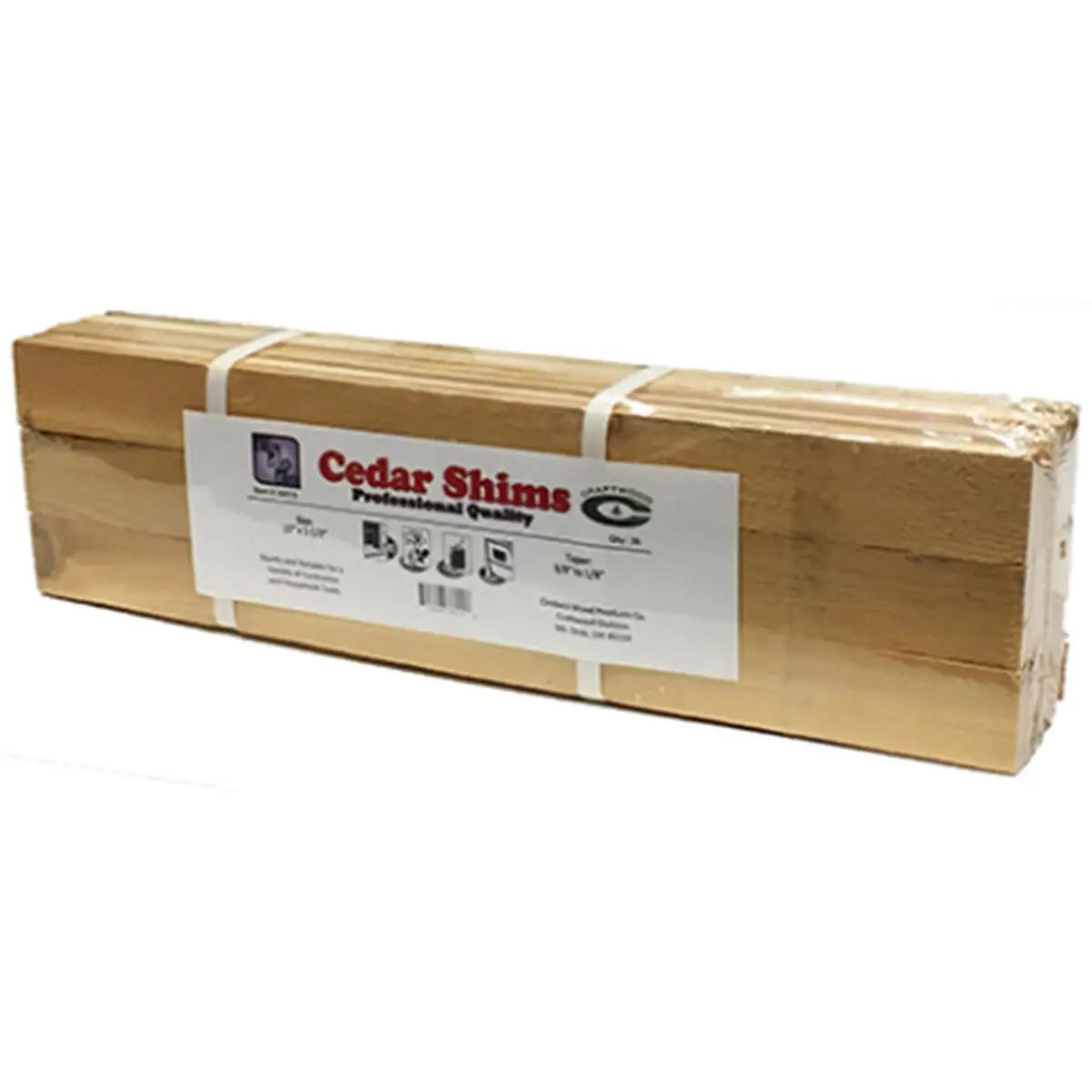 Cindoco Wood Shims, 36-Pack of 15-Inch Natural Wood Wedges, Millwork Grade High-Quality Construction for Home Improvement, Leveling, Furring Strips, and Stirring Paint, 15 Inches