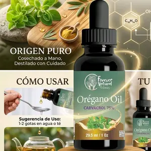Forever Natural Botanics Oregano Oil Carvacrol 75 Antimicrobial & Anti-inflammatory 1 Oz Bottle Herbal Dietary Supplement Health Antioxidant