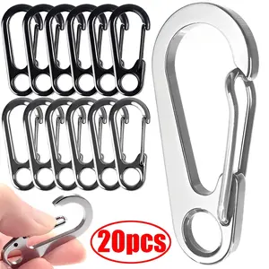 10/20pcs outdoors Keychian Mini Camping Hiking Buckles Alloy Spring Snap Hooks Keychains Tool Clips Keychain Lanyard