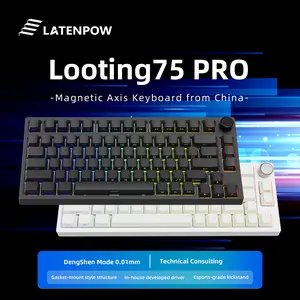 Latenpow Looting 75ro Gaming Mechanical Keyboard Magnetic Keyboards Switch Hall Effect Keyboard RGB Backlight RT 0.01mm 81 Keys