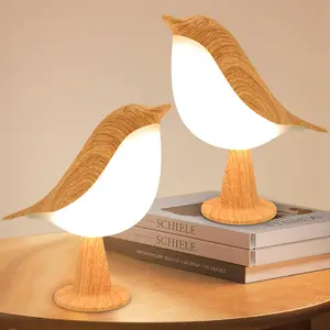 Small Bird Touch Lamp, Dimmable and Cordless Bird Night Light, USB Rechargeable Touch Sensor Control Table and Desk Lamp with Aroma Diffuser Function for Bedroom