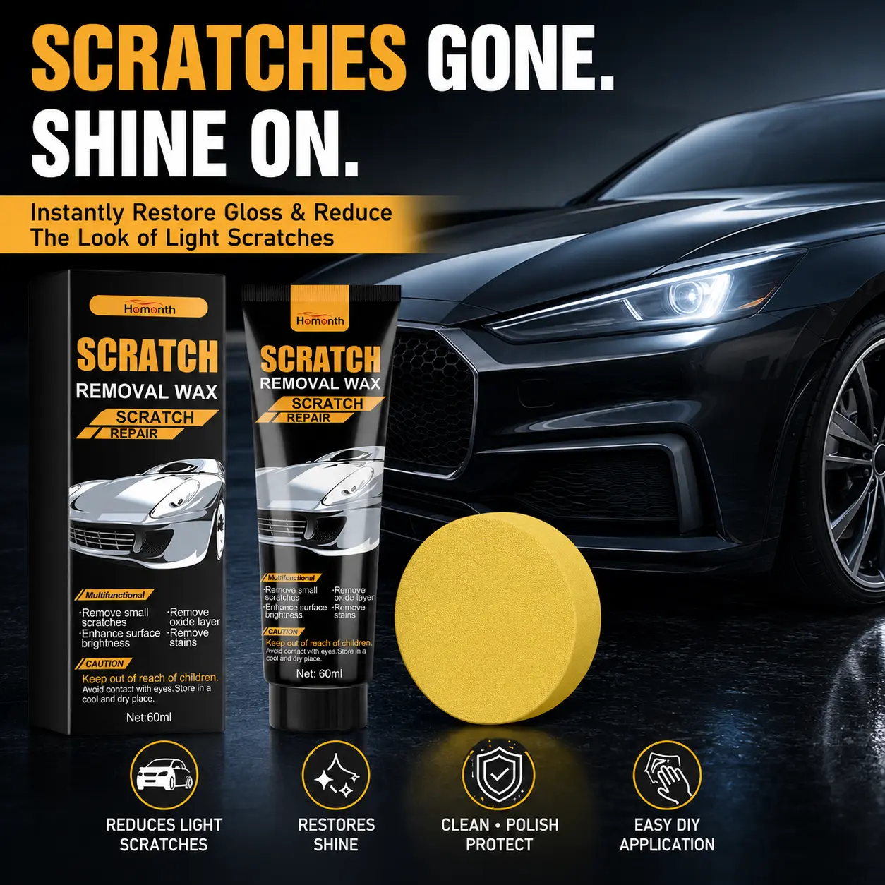 【Best-selling】Scratch Removal Wax with Application Sponge