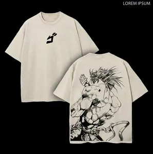 Jojo's Bizarre Adventure Anime Double Printed Vintage Washed Tee Unisex Oversize Anime Manga Washed Heavyweight Cotton T-shirt, Gift For Anime Fan, Anime Lover