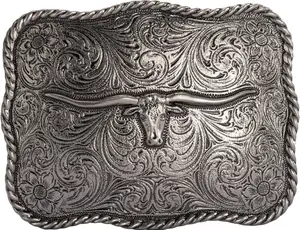 Western Cowboy Belt Buckle - Texas Bull Skull Belt Buckle for Men women