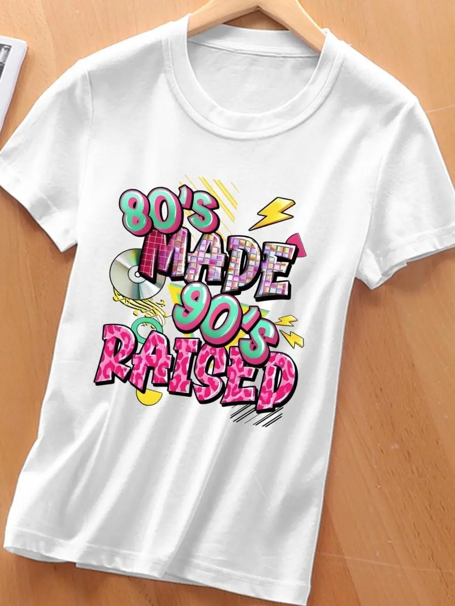 Women's Breathable Cotton Short-Sleeve T-Shirt - Fitted Streetwear Top with 80's-Inspired 90's Nostalgia Prints, Leopard Letters, Vintage CD Lightning Bolts, Thanksgiving Casual Outdoor White Tee, Tops, Shortsleeve, Vintage 90S Clothes