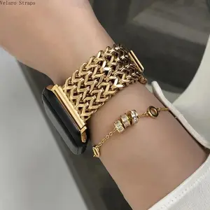 Durable Luxury Adjustable Silver Braided Stainless Steel Smart Watch Band, Smart Watch Accessories, 38-49mm Metallic Woven Bag Strap Accessory