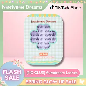 Ninetynine Dreams [NO GLUE] Auradream Self-Adhesive Lashes | 9–13mm C Curl No Glue Required Press-On Lash Clusters - Natural Spiky Douyin Animé Manhua False Eyelashes, Stick-On Leightweight Comfortable Lashes Ultra Thin Jelly Band for Daily Makeup