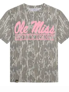 Mossy Oak Ole Miss Pink Camo T-Shirt, College Fan Graphic Tee, Game Day Outfit, Outdoor Streetwear Casual Style