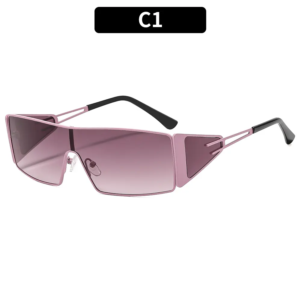 Women New Arrival Square Integrated Sunglasses, European American Fashion One-piece Design, Personalized Versatile Street Shooting Look, Popular Internet Celebrity Trendy Y2K Hot Girl Eyewear