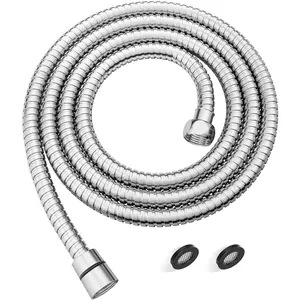 118-Inch Extra Long Shower Hose, Stainless Steel Handheld Showerhead Hose with Brass Fittings & EPDM Inner Tube - Anti-Kink, Leakproof, Flexible Shower  Tube Replacement, Chrome