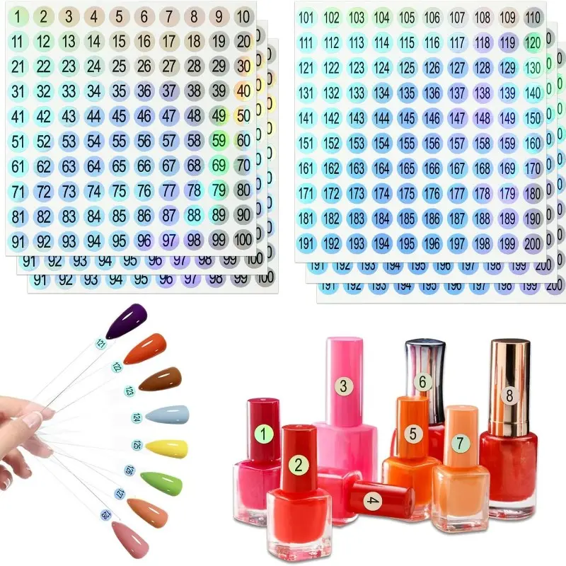 Self-Adhesive Color-Changing Number Stickers (1-300), Inventory Organization Labels, Easy Use, Fast Identification, DIY Craft Tags