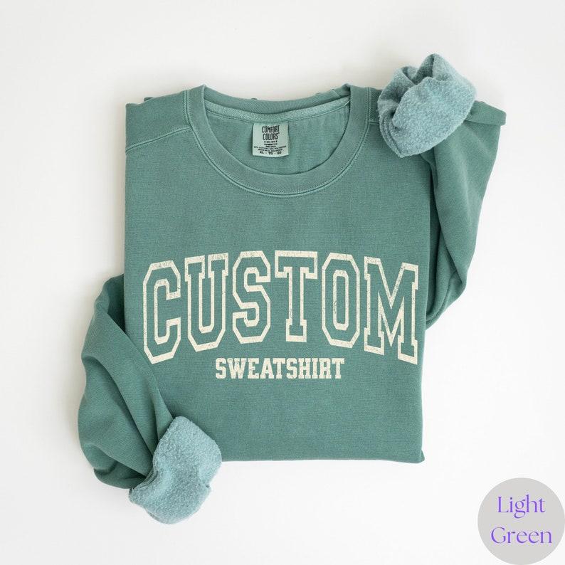Comfort Color Custom Sweatshirt, Personalized College Letters Crewneck, Custom Text Vintage Sweatshirt Name Sweatshirt Gift,  Everyday