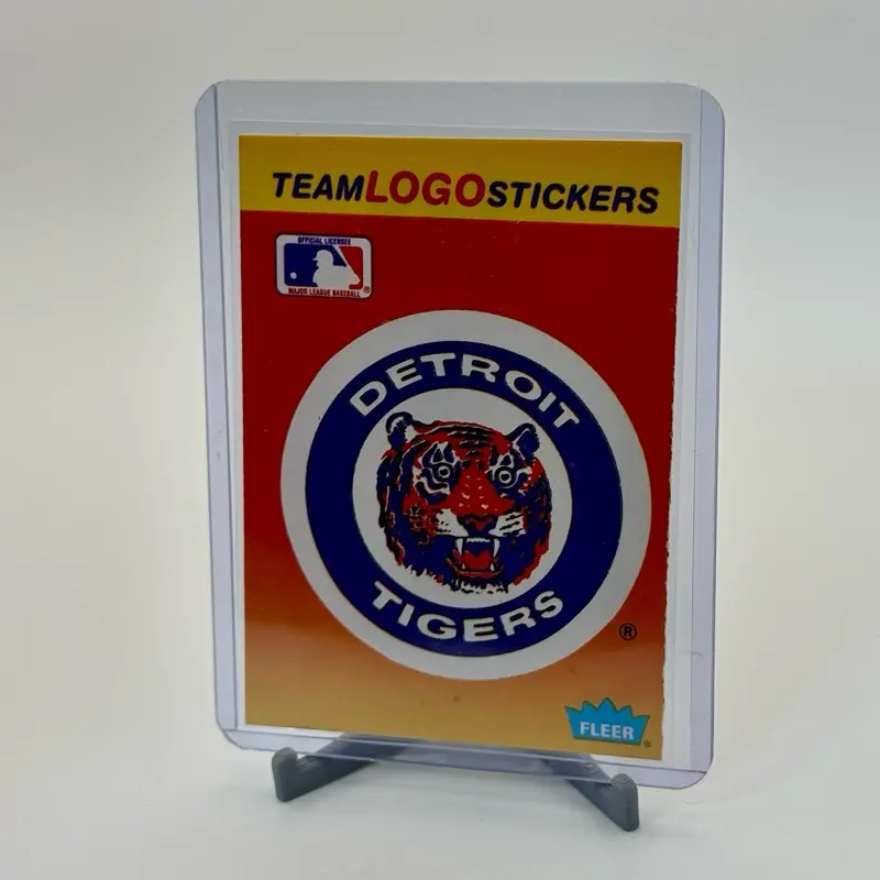 Vintage Detroit Tigers Fleer Iconic Team Logo Sticker - MLB Retro Insert, Perfect Addition for Collectors & Fans, Sports Trading Card Accessory Stickers