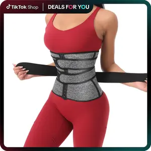 IYDoaMea Neoprene Waist Trainer For Women Body Shaper Waist Trimmer Cincher Sweat Belt shapewear triple belts design wide shoulder straps womenswear adjustable hook and eye closure grade a touch fastener Shapewear Compression Dealsforyoudays Outdoorfun