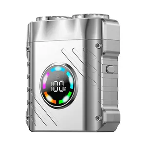 [Upgraded version 2026]Mini Electric Shaver, Magnetic Dual Blades Razor for Men, Wet/Dry Rotary Shaver Waterproof with LED battery level display and Cool scrolling lights, with accidental touch lock, USB-C Fast Charging and Long Lasting for Home Travel