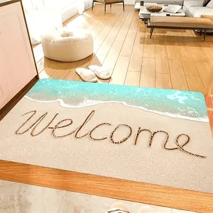 1pc Durable Welcome Doormat, Low Pile Indoor Outdoor Entrance Mat, Non-slip Dirt Resistance Welcome Mat, Absorbent Bath Mat, Suitable For Living Room, Kitchen, Bedroom, Farmhouse, Kitchen Carpet