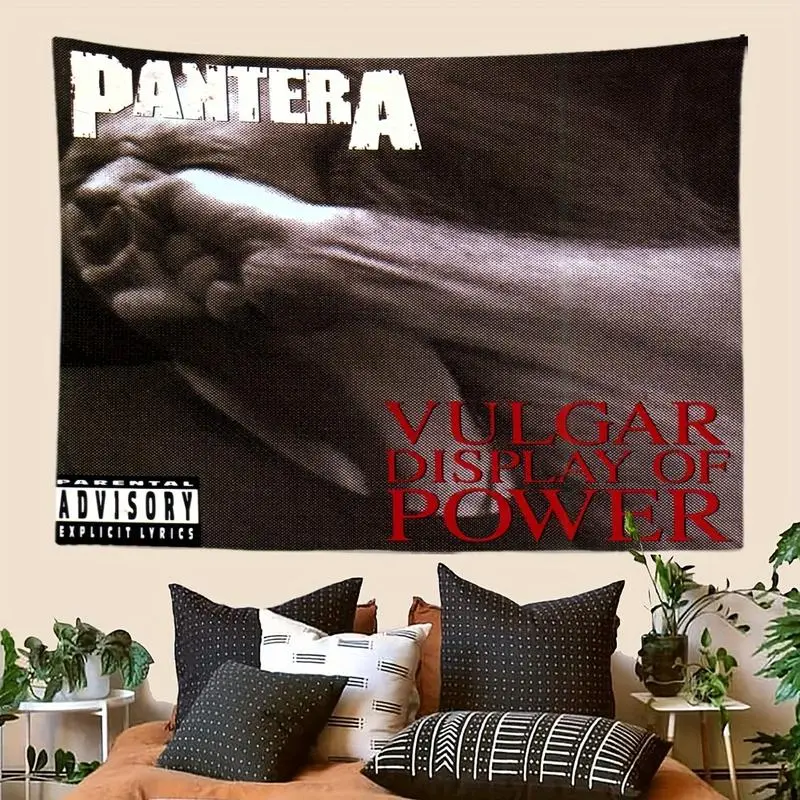 Pantera Band Printed Tapestry - Soft, Durable, Easy-to-Hang, Dye-Free, Eco-Friendly, Skin-Friendly Home Decor for Back to School Haul, Home Inspo, Music Festival, Memorial Day Gifting & Bedroom Use