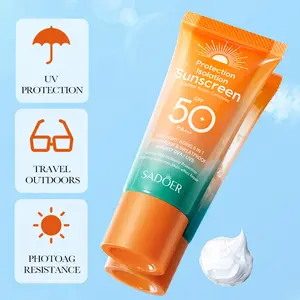 Lightweight Sunscreen for Face and Body Hydrating Sun Cream with UVA UVB Protection Non Sticky Formula for All Day Use Orange One Size.