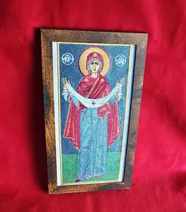4x9.5 Protection of The Holy Theotokos Byzantine Orthodox Christian Icon