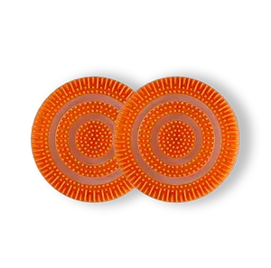 2-Pack of Brush Heads for Efficient Cleaning Orange Soft Bristles