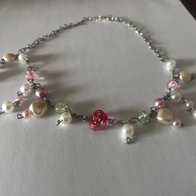 Rosa Marina wire beaded necklace