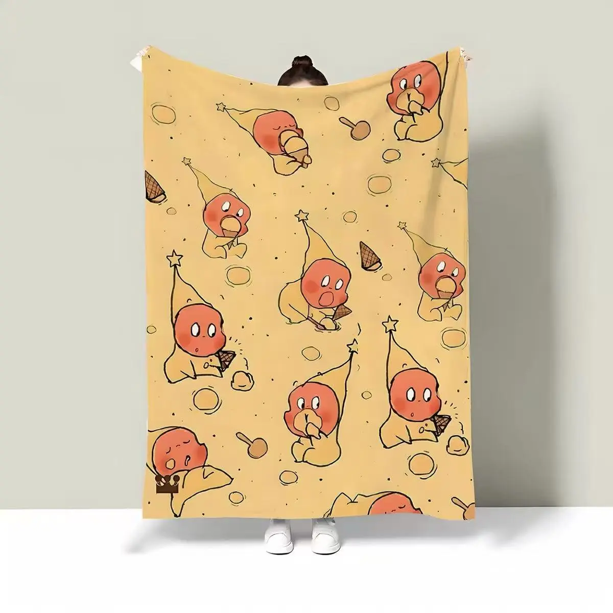 Personalized Blankets - Customized All-Seasons Cotton Machine-Washable Cartoon Flannel Office Nap Sofa Throw for Office Workers