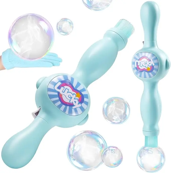 Fog Bubble Machine Wand with LED Lights & Music, Kids Automatic Smoke Bubble Maker, STEM Interactive Bubble Toy, Safe Handheld Toy for Summer Party, Outdoor Play & Birthday Gift, summerwins