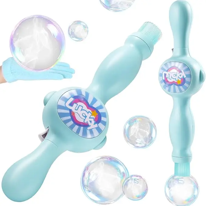 Fuufome Unisex Kids' Cute Design Heart-Shaped Fog Bubble Wand - Battery-Powered Automatic Smoke Bubble Maker, Colorful Lights, Music, ABS Material, 1-2 Mins Preheat, STEM Interactive Safe Handheld Summer Party Gift for Birthdays
