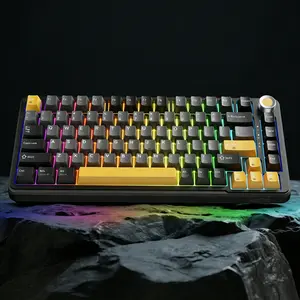 82 Key Tri-Mode Mechanical Keyboard, 2.4g/Bluetooth-compatible 5.0/wired, Gasket Structure, Hot Swap Axis, RGB Backlight, 4000mah Battery, Gaming Mechanical Keyboard, Mechanical Game Keyboard